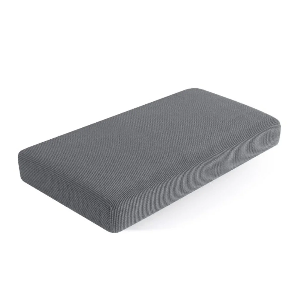 Subrtex Spandex Elastic Sofa Cushion Cover Light Gray Waffle Textured Slipcover